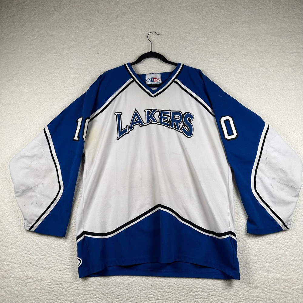 Vintage GTX Lakers AK Hockey Jersey Mens Embroidered Sportswear XL Spellout